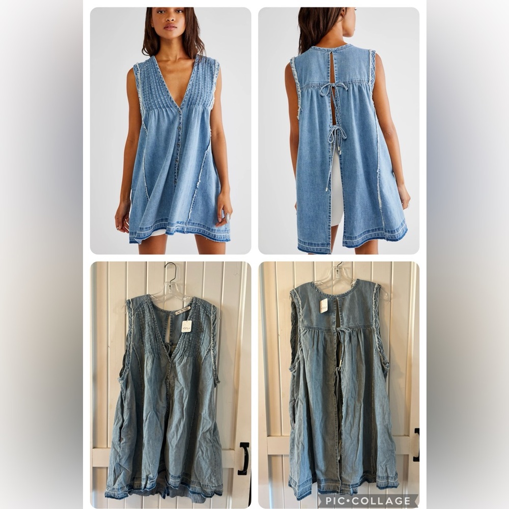 NWT Free People Madison Denim Tunic, Size Large